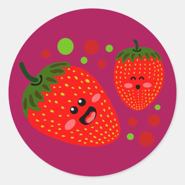 Sticker Rond Fraises (Devant)