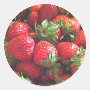 Sticker Rond Fraises     berriesclassic rouge fraîchement cuit