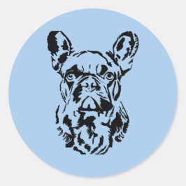 Sticker Rond Français Bulldog Main Drake Digital Shadow Art