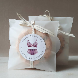 Sticker Rond Français Lingerie Douche Merci Classic Round Sti