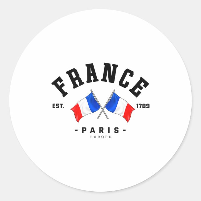 Sticker Rond France Flag French Gift France Friend France Paris (Devant)