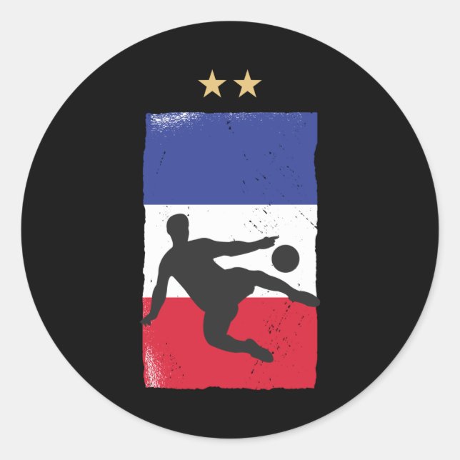 Sticker Rond France Soccer Jersey Football Fan French Flag (Devant)