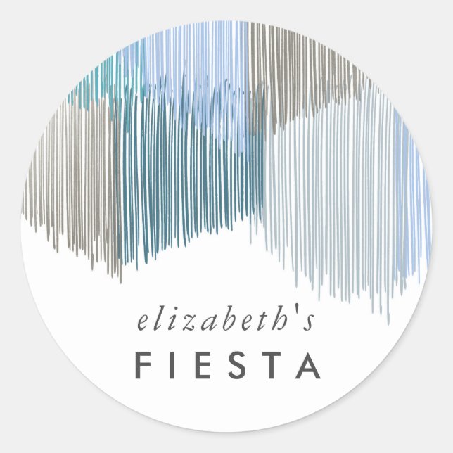 Sticker Rond Frange Fiesta Bleue (Devant)