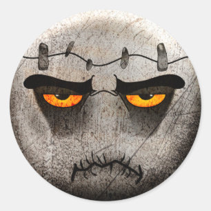 Sticker Rond Frankenmoji Vintage