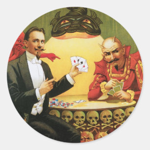 Sticker Rond Fredrik la Loi magique vintage de grand magicien