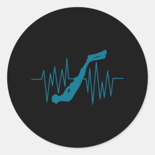 Sticker Rond Free Dive Heartbeat Free Diving Apnea