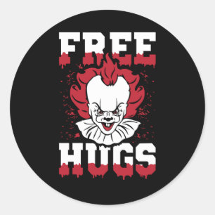 Sticker Rond Free Hugs Funny Horror