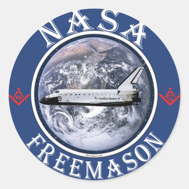 Sticker Rond Freemason de la NASA (Devant)