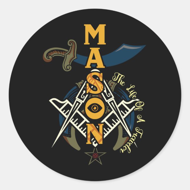 Sticker Rond Freemason Noël Noble Shriner Mason La Vie O (Devant)