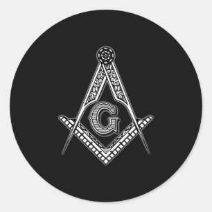 Sticker Rond Freemason (Noir)