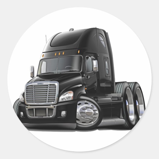 Sticker Rond Freightliner Cascadia Black Truck (Devant)