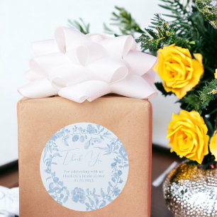 Sticker Rond french vintage floral merci shower de mariage