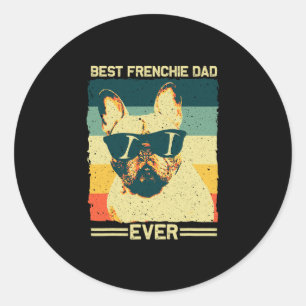 Sticker Rond Frenchie Papa Design Hommes Père Français Bulldog 
