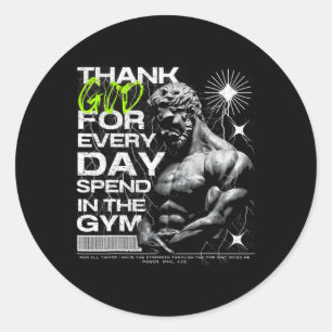 Sticker Rond Frère de gym reconnaissant Uni-adultes Gym 