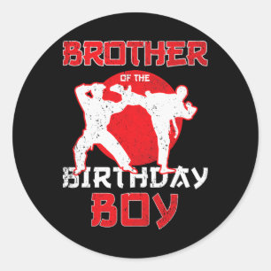 Sticker Rond Frère De Karate Anniversaire Taekwondo Boy Marti