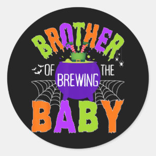 Sticker Rond Frère De La Brasserie Par Halloween Hommes Femmes 