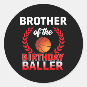 Sticker Rond Frère De L'Anniversaire Byller Bysketbyll Thème Bd
