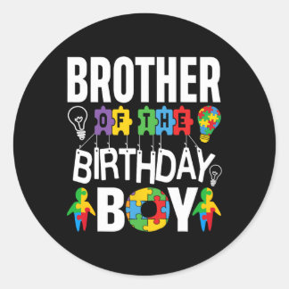 Sticker Rond Frère De L'Autisme De L'Anniversaire