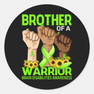 Sticker Rond Frère De Main D'Un Guerrier Handicap Cerveau