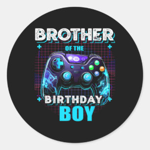 Sticker Rond Frère du garçon d'anniversaire vidéo de famille as