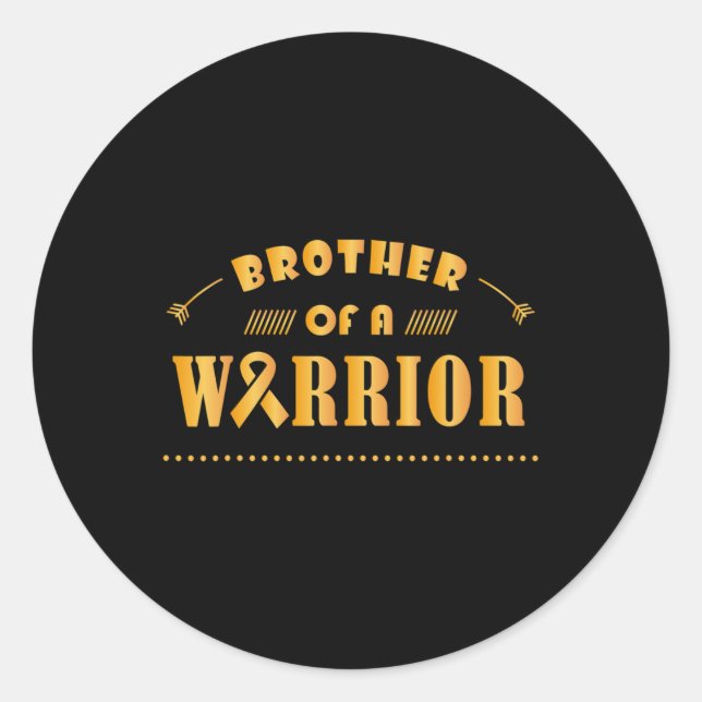 Sticker Rond Frère d'un guerrier Cancer de l'enfance au ruban A (Devant)