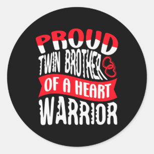 Sticker Rond Frère D'Un Guerrier Du Coeur Maladie Cardiaque Ch