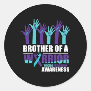 Sticker Rond Frère D'Un Guerrier Suicide Sensibilisation Soins 