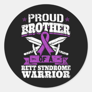 Sticker Rond Frère D'Un Syndrome De Rett Guerrier Sensibilisati