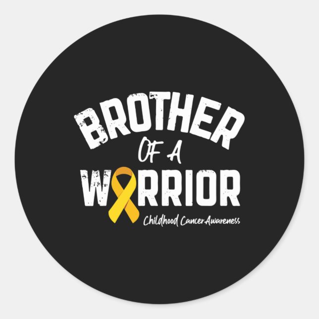 Sticker Rond Frère D'Une Guerrière Sensibilisation Au Cancer De (Devant)