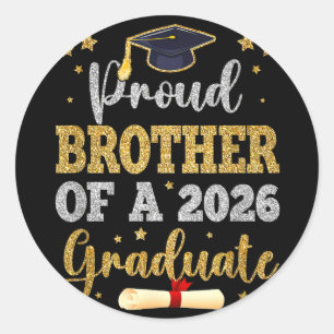 Sticker Rond Frère fier d'un grand frère diplômé en 2026