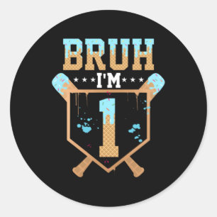 Sticker Rond Frère j'ai 1 glace d'anniversaire
