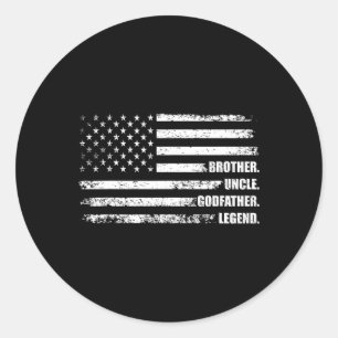 Sticker Rond Frère Oncle Parrain Légende Amusant Meilleur Amusa
