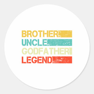 Sticker Rond Frère Oncle Parrain Légende Meilleur Amusant Oncle