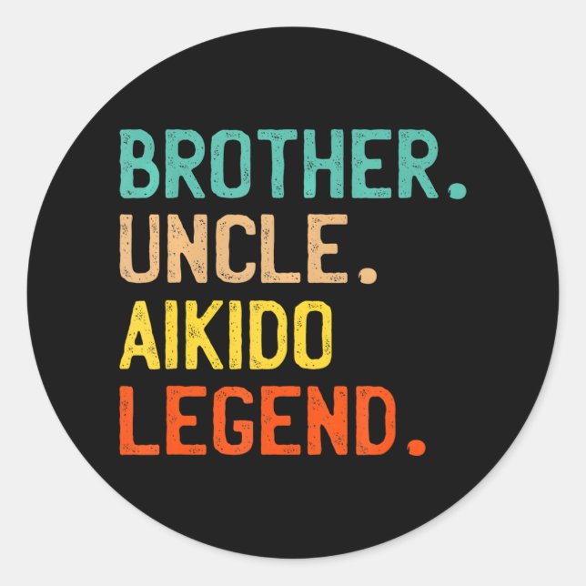 STICKER ROND FRÈRE UNCLE AIKIDO LÉGENDE COOL UNCLE MARTIAL (Devant)