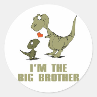 Sticker Rond Frères Dinosaur