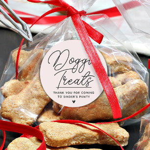 Sticker Rond Friandises modernes pour chiens Merci Pawti