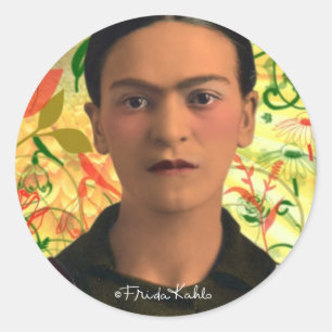 Sticker Rond Frida Kahlo Reflejando