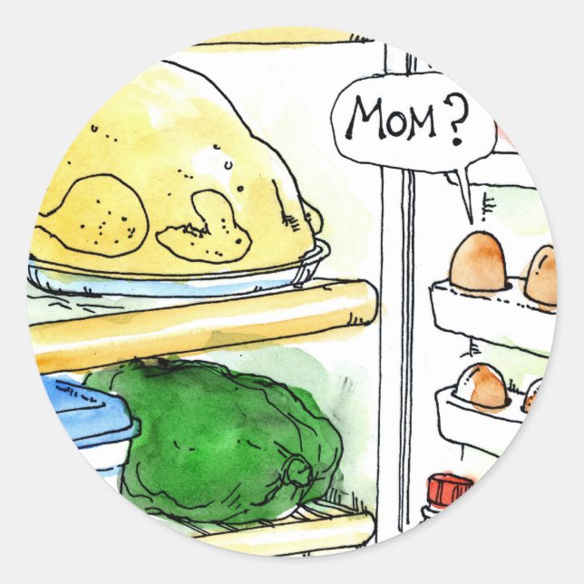 Sticker Rond Fridge Chicken Egg Famille Amusante (Devant)