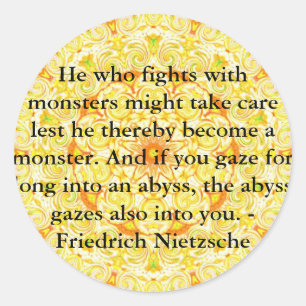 Sticker Rond Friedrich Nietzsche - citation profonde