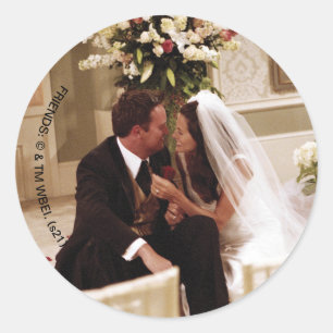 Sticker Rond FRIENDS™ Chandler & Monica Mariés