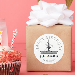 Sticker Rond FRIENDS™ Fontaine Cadeau Joyeux Anniversaire