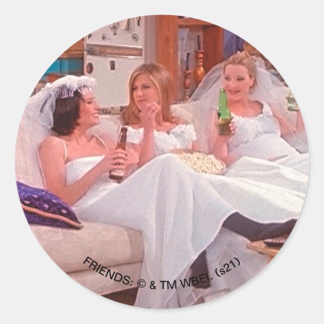 Sticker Rond FRIENDS™ | Les Filles en Robe de Mariée (Devant)