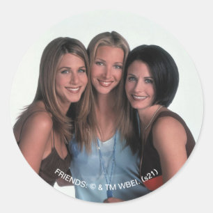 Sticker Rond FRIENDS™   Rachel, Phoebe et Monica