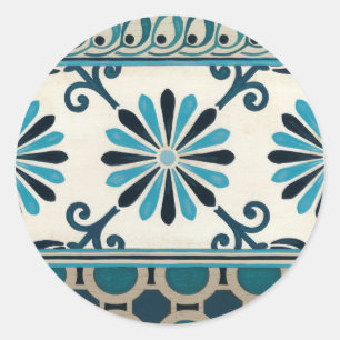 Sticker Rond Frise Indigo II non embellie