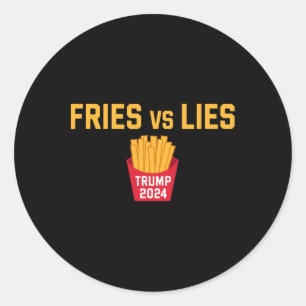 Sticker Rond Frites Contre Mensonges Trump 2024 Trump 2024 Frit