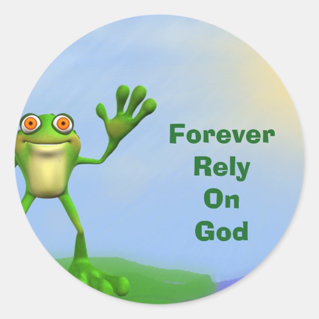 Sticker Rond FROG Forever Se fier à Dieu (Devant)