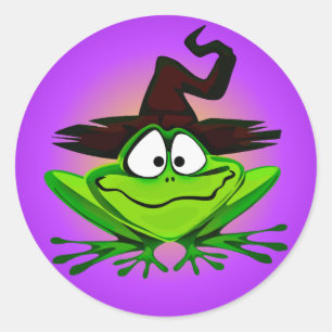 Sticker Rond Frog pourpre