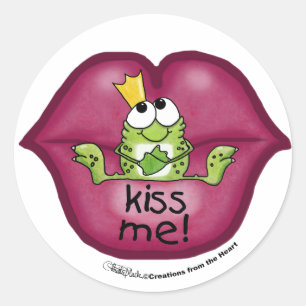 Sticker Rond Frog Prince m'embrasse