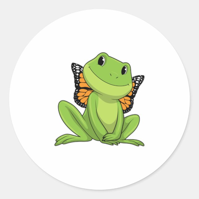 Sticker Rond Frog with Butterfly (Devant)
