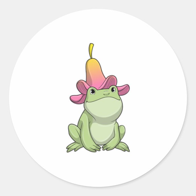 Sticker Rond Frog with Plumeria (Devant)
